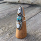 Egyptian Turquoise & Wild Horse 3 Stone Ring
