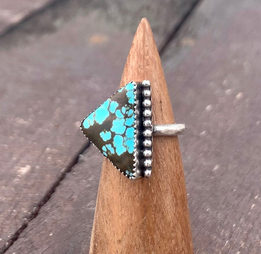Number 8 Turquoise Triangle Ring