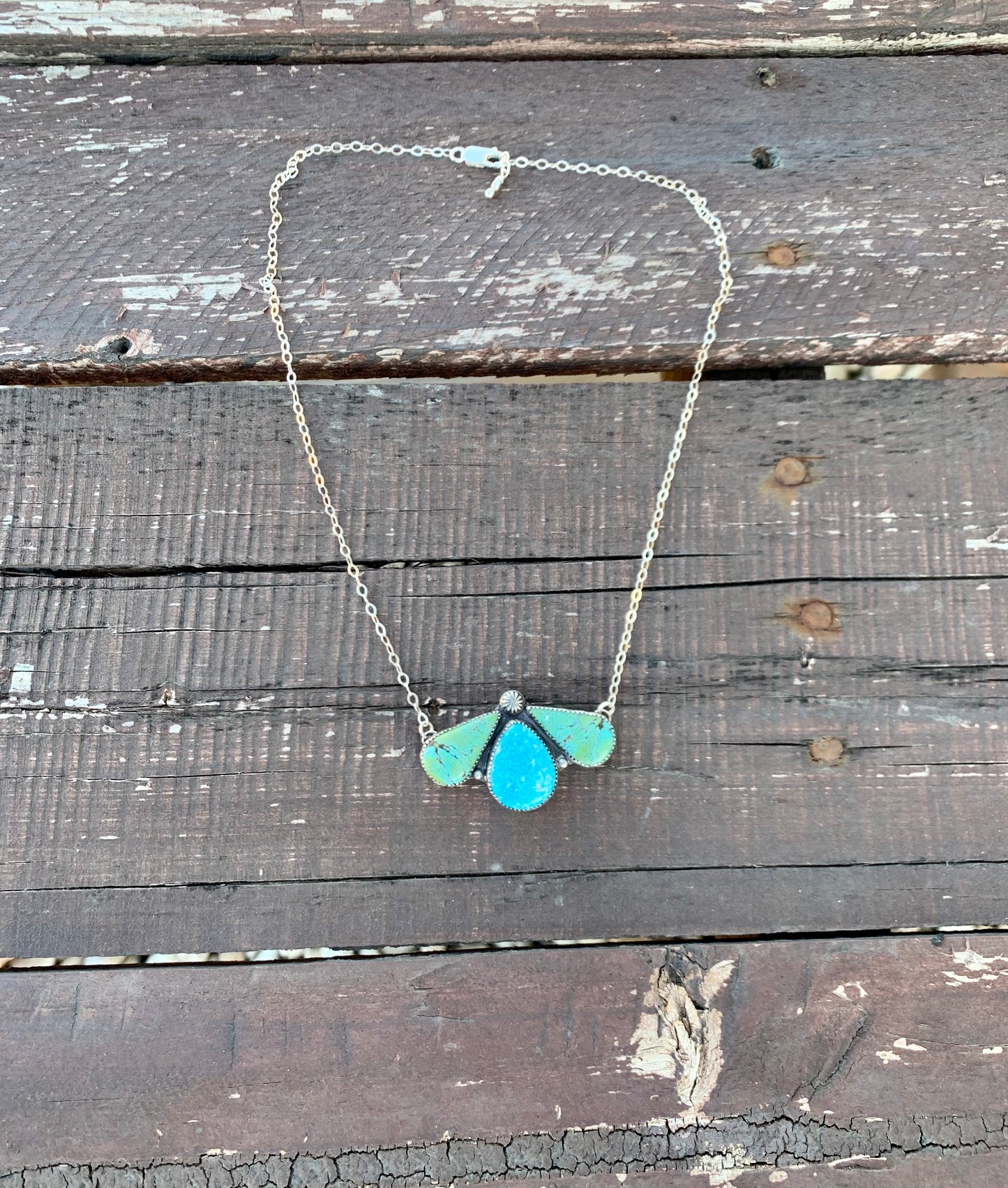 Sonoran Blue & Blue Moon Turquoise Triple Stone Necklace