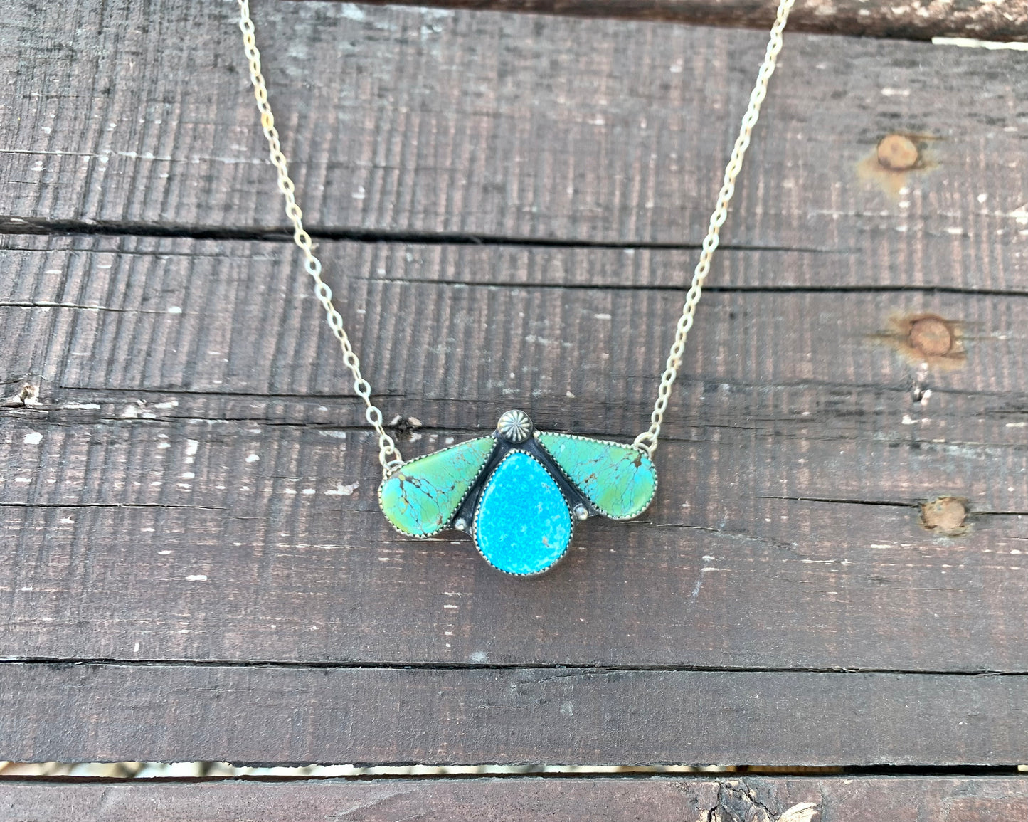 Sonoran Blue & Blue Moon Turquoise Triple Stone Necklace