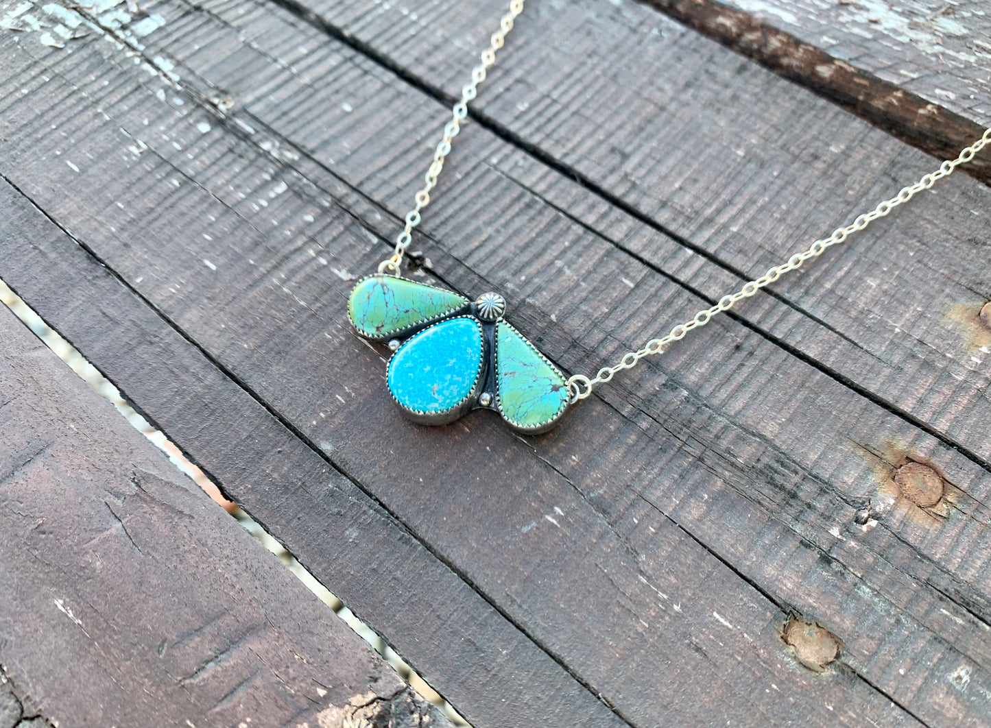 Sonoran Blue & Blue Moon Turquoise Triple Stone Necklace