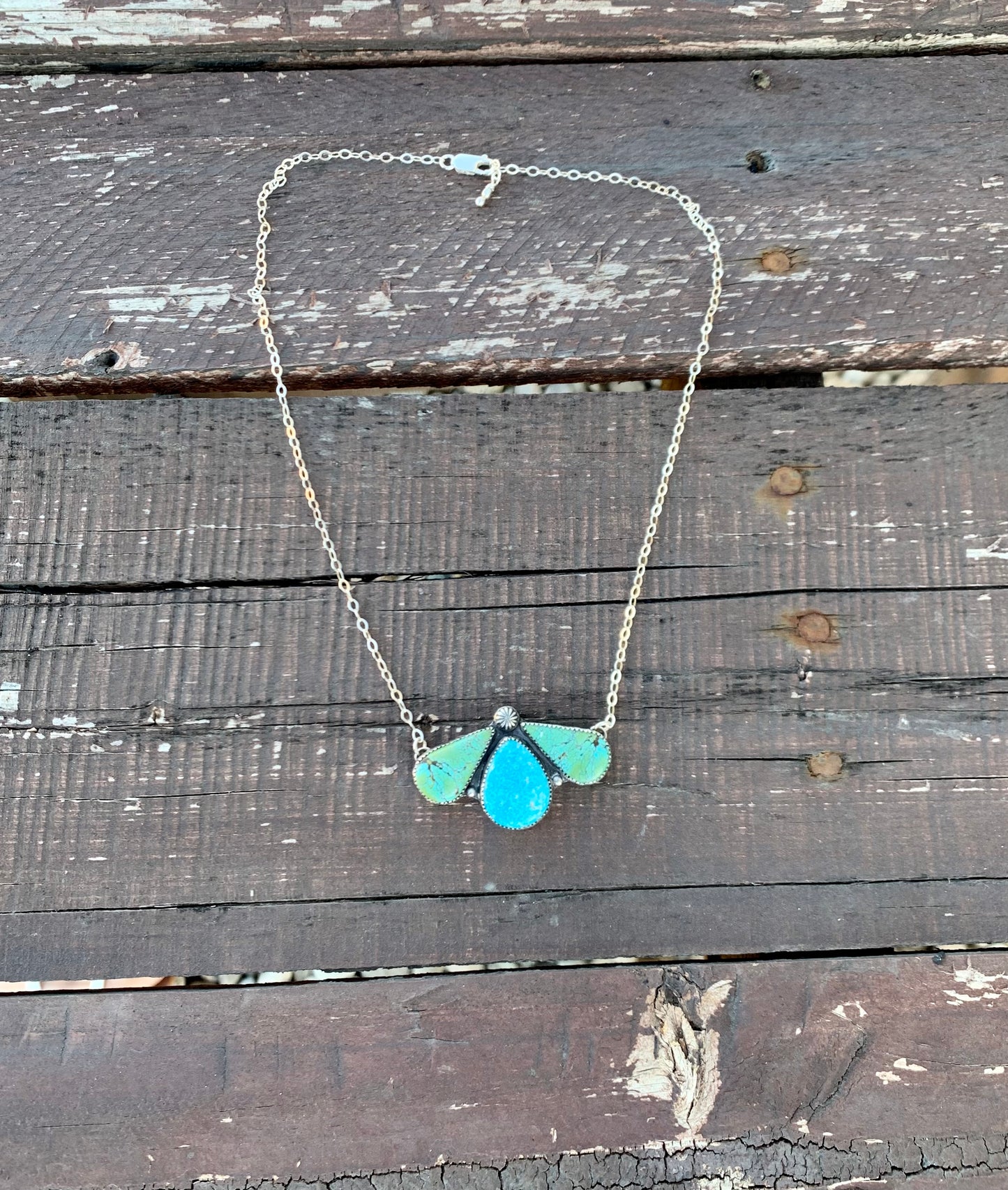Sonoran Blue & Blue Moon Turquoise Triple Stone Necklace