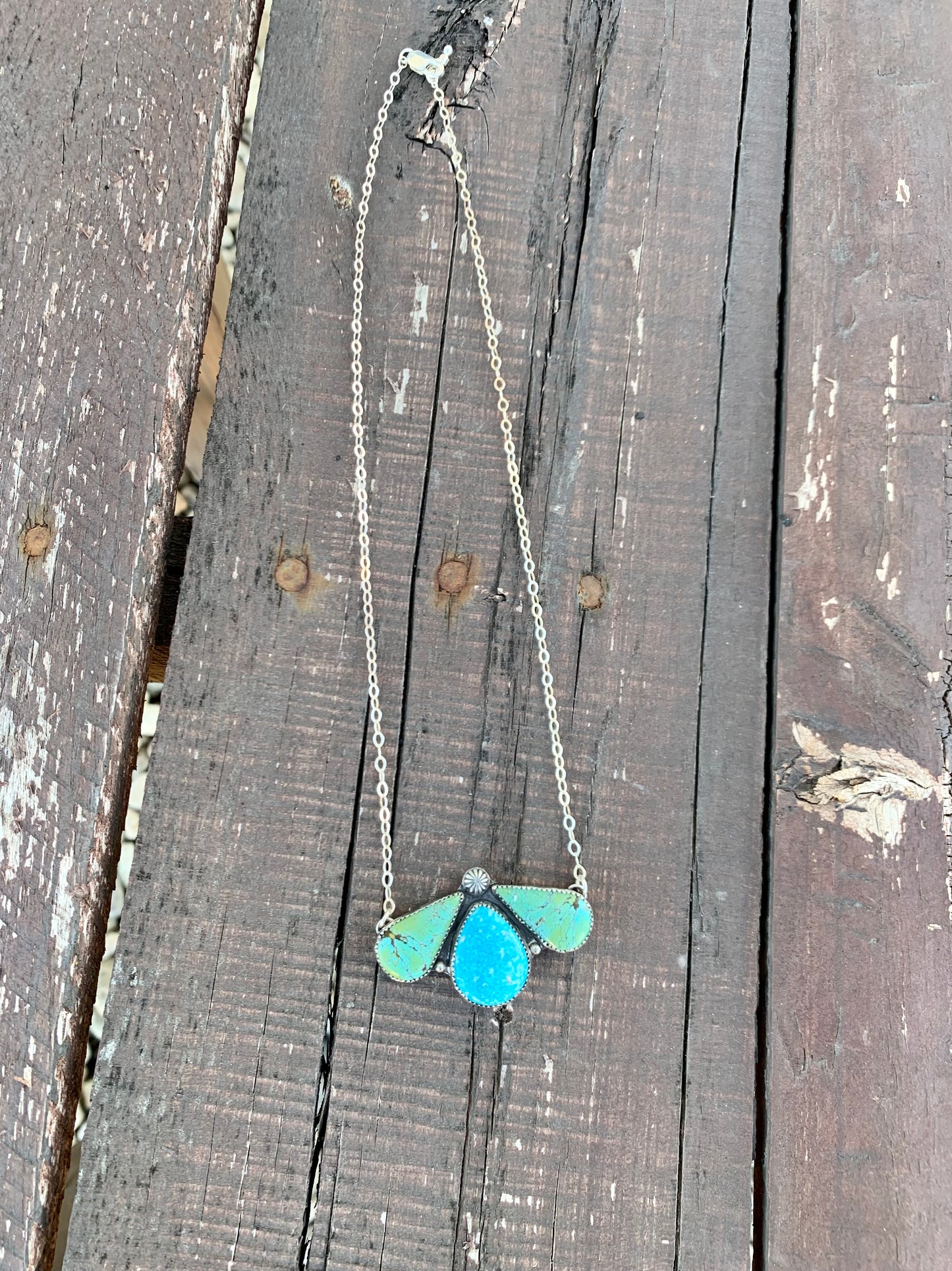 Sonoran Blue & Blue Moon Turquoise Triple Stone Necklace