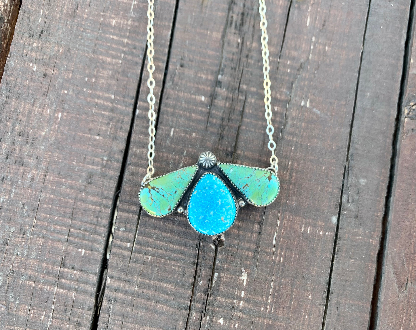 Sonoran Blue & Blue Moon Turquoise Triple Stone Necklace