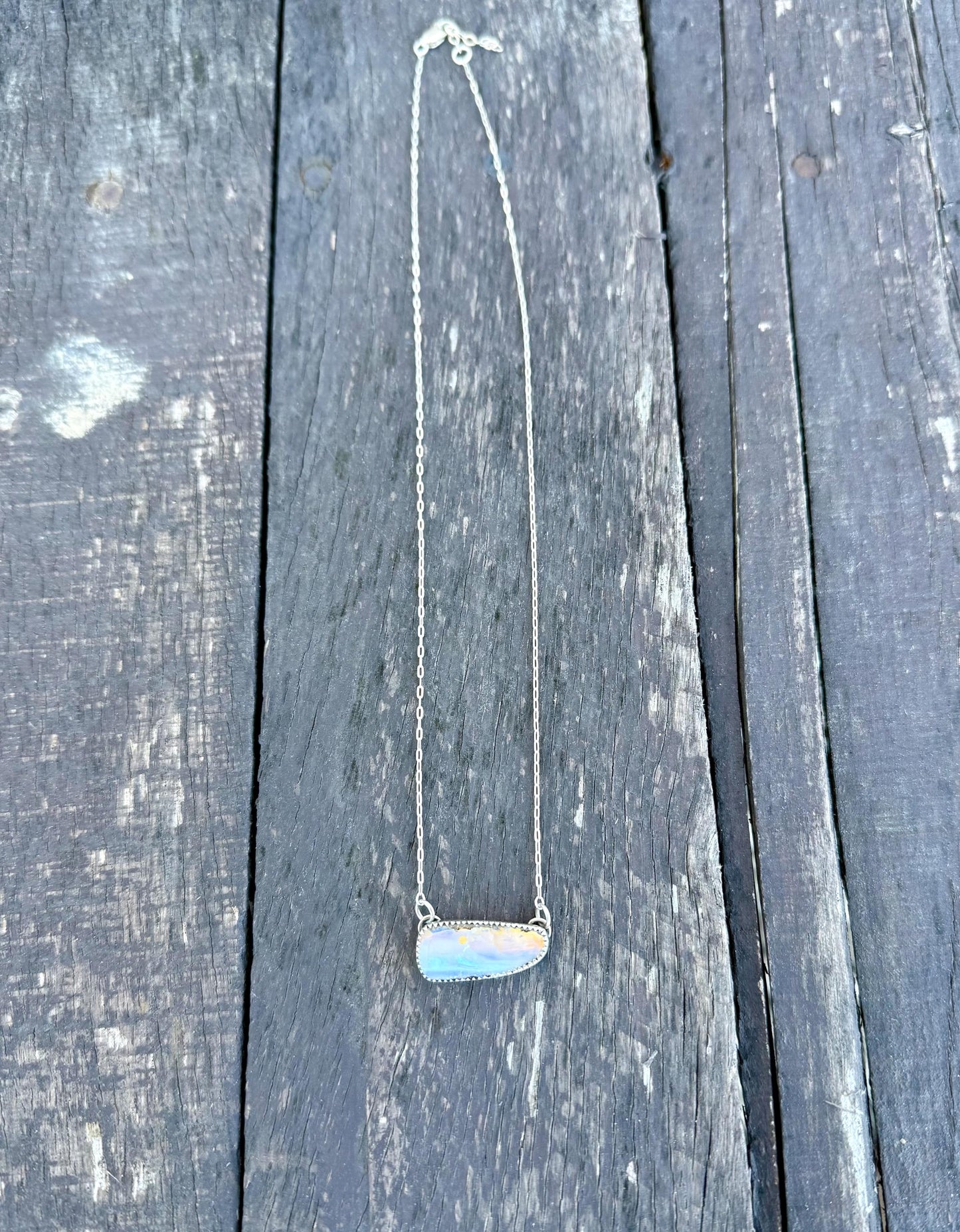 Fine Australian Opal Bar Sunset Necklace