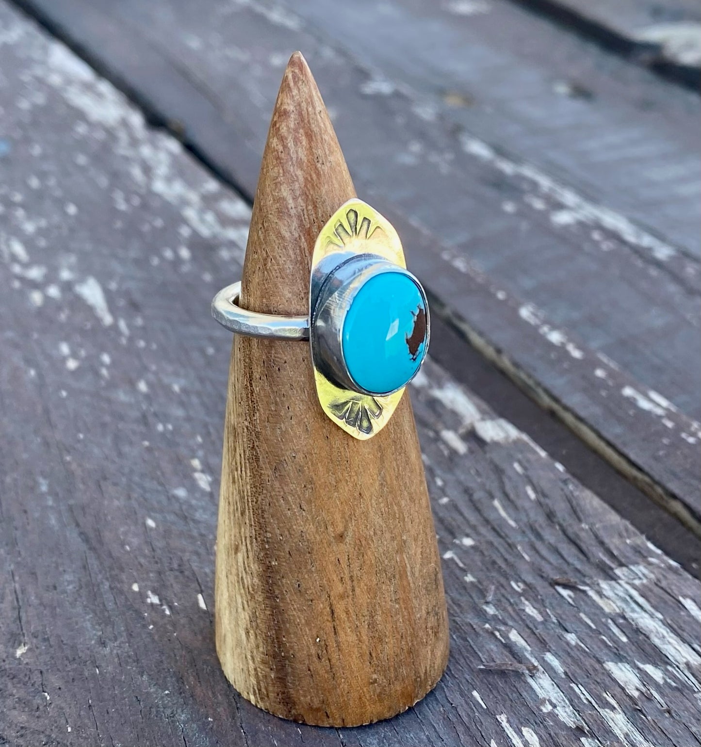 Egyptian Turquoise Stamped Ring