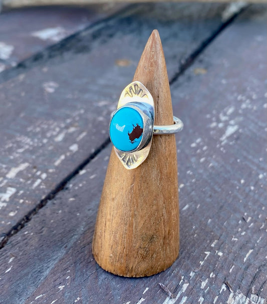 Egyptian Turquoise Stamped Ring