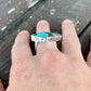 Turquoise #8 Stamped Arrow Ring