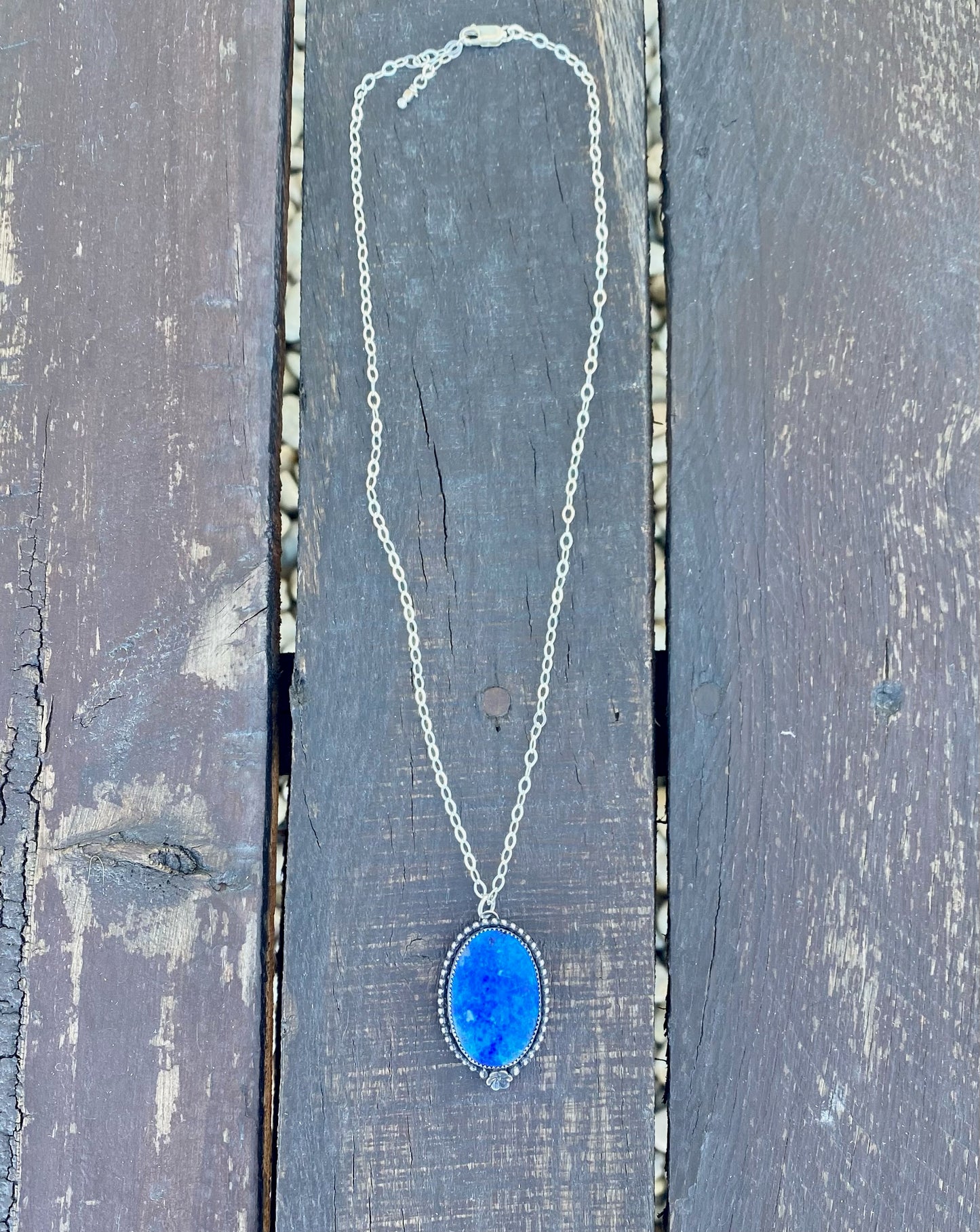 Blue Lapis Flower Necklace