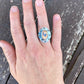 Stamped “Cowboy Hat” Mexican Fire Opal Ring