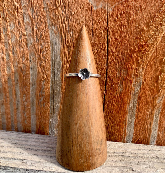 Hammered Flower Stacking Ring